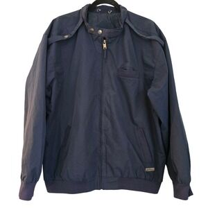 Agenda New York Mens L G Navy Blue Zip Up Casual‎ Bomber Jacket